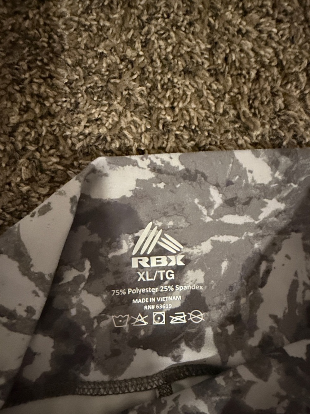 RBX Women's Gray & White Tie-Dye Leggings - Picture 3 of 4